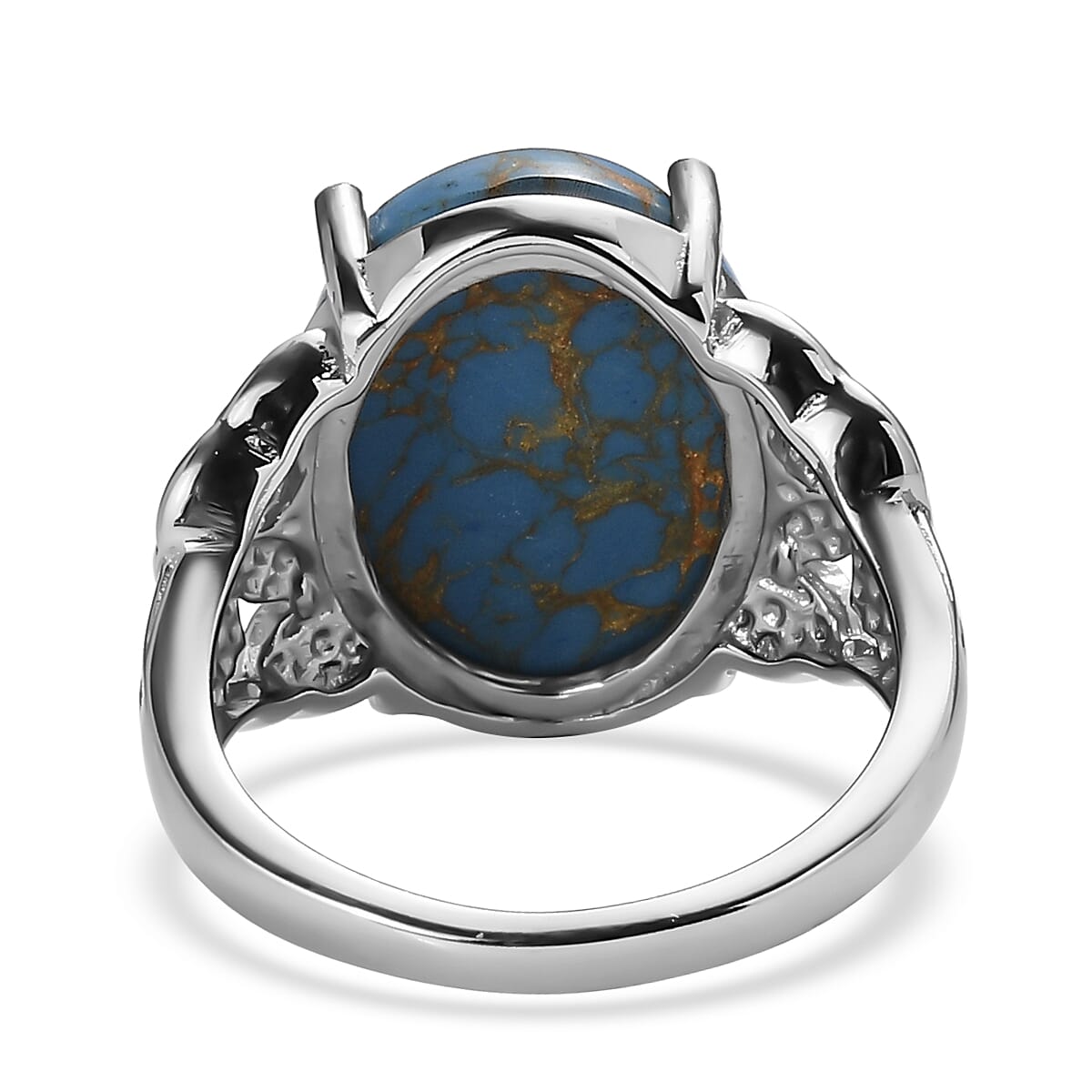 EverTrue Mojave Blue Turquoise Ring in Stainless Steel (Size 10.0) 10.00 ctw image number 4