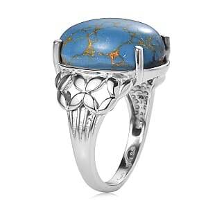 EverTrue Mojave Blue Turquoise Ring in Stainless Steel (Size 5.0) 10.00 ctw