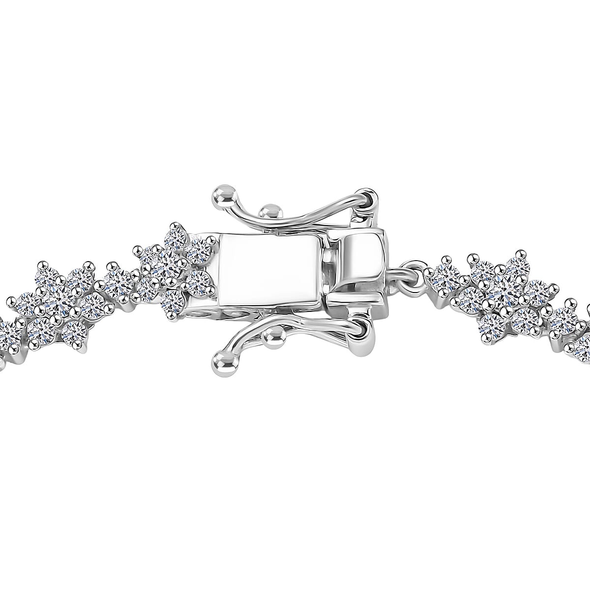 Luxuriant Lab Grown Diamond (G-H, SI) Eternal Blossom Bracelet in Rhodium Over Sterling Silver (6.50 In) 3.50 ctw image number 3