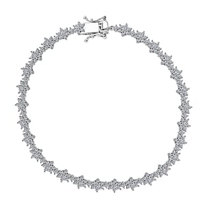 Luxuriant Lab Grown Diamond G-H SI 3.50 ctw Eternal Blossom Bracelet in Rhodium Over Sterling Silver (8.00 In)