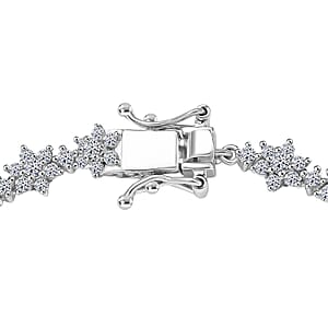 Luxuriant Lab Grown Diamond G-H SI 3.50 ctw Eternal Blossom Bracelet in Rhodium Over Sterling Silver (8.00 In)