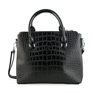 La Marey Black Genuine Leather Tote Bag