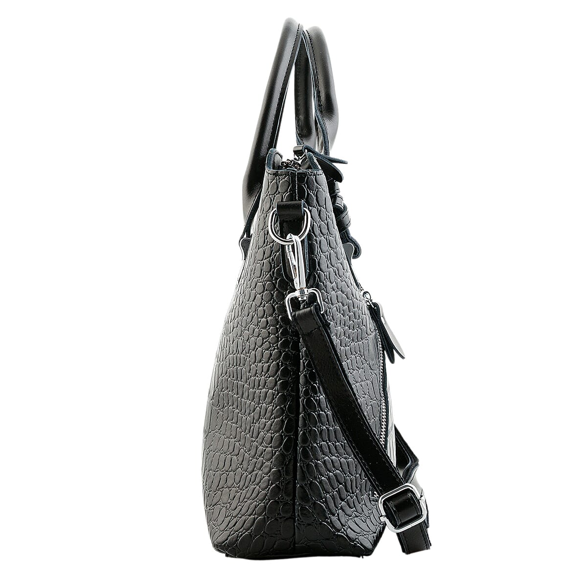 La Marey Black Genuine Leather Tote Bag image number 2