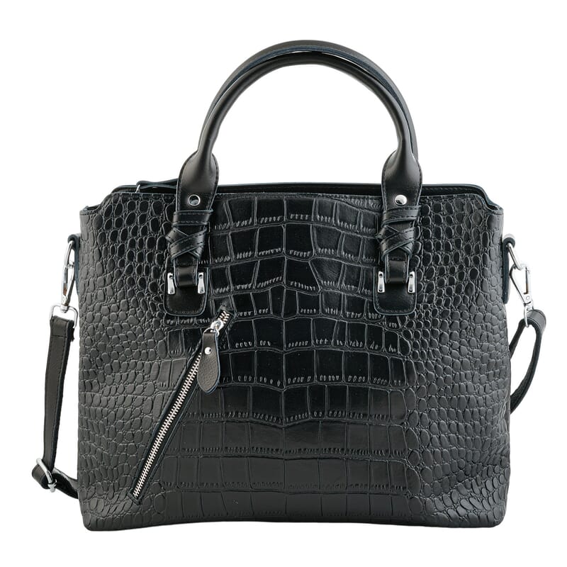 La Marey Black Genuine Leather Tote Bag