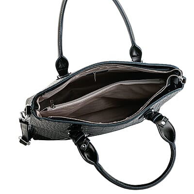 La Marey Black Genuine Leather Tote Bag