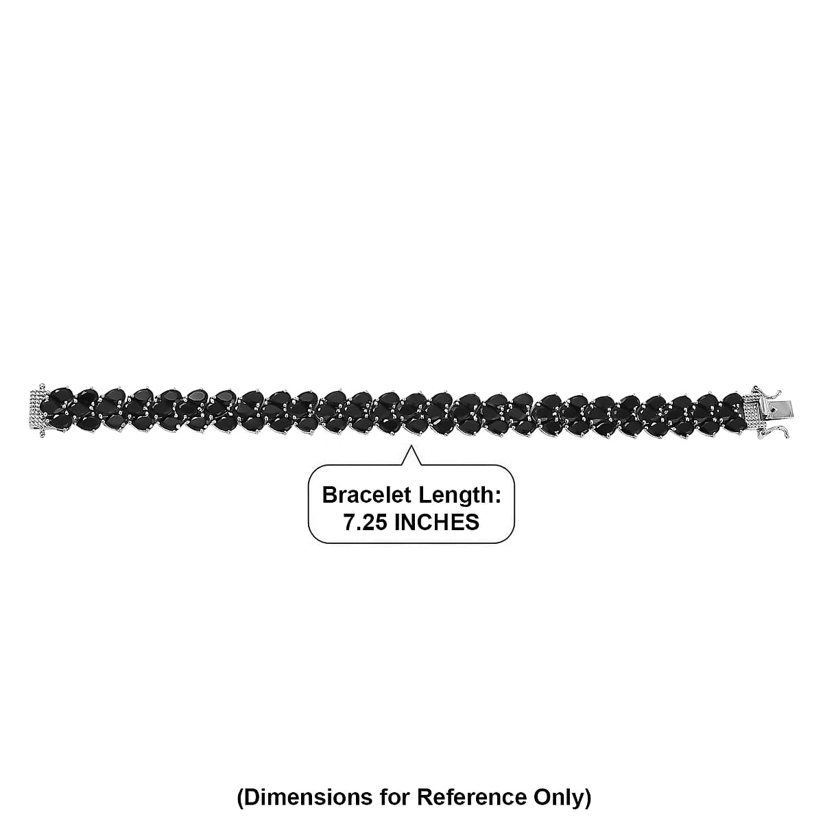 EverTrue Thai Black Spinel 41.40 ctw Midnight Noir Weave Bracelet in Platinum Bond (7.25 In) (Del. in 7-10 Days) image number 4