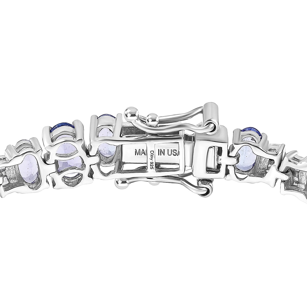 D'Joy Tanzanite and Diamond 9.25 ctw Bracelet in Rhodium Over Sterling Silver (6.50 In) image number 3