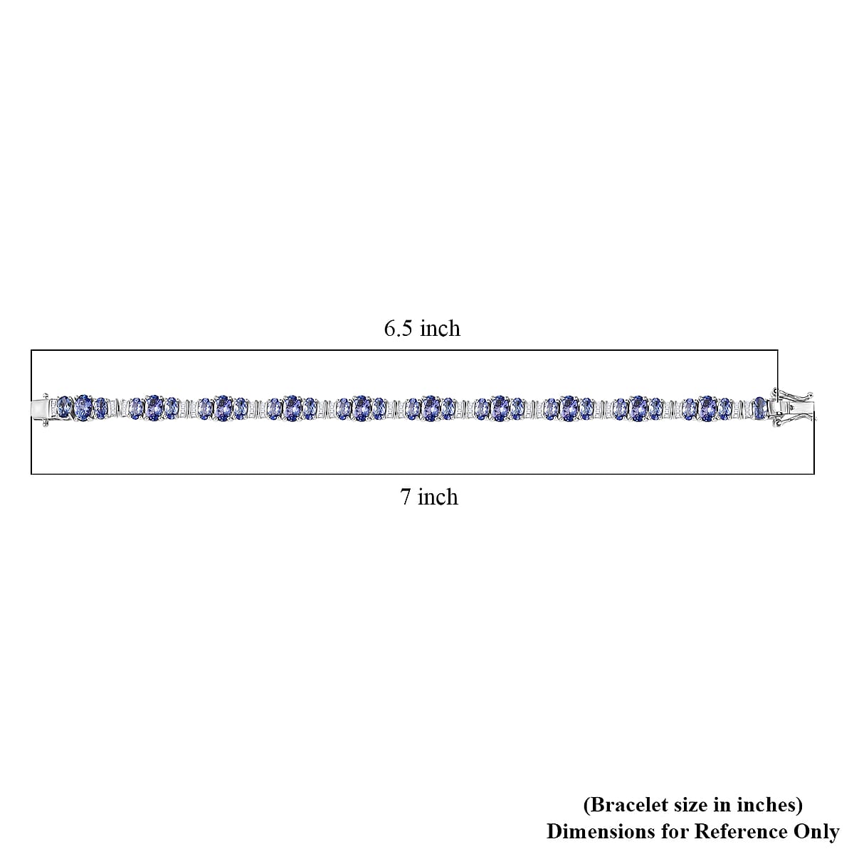 D'Joy Tanzanite and Diamond 9.25 ctw Bracelet in Rhodium Over Sterling Silver (6.50 In) image number 4