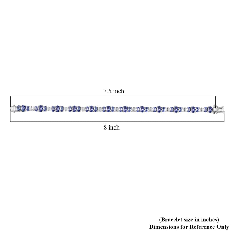 D'Joy Tanzanite, Diamond Bracelet in Rhodium Over Sterling Silver 10.55 ctw (7.25 In)