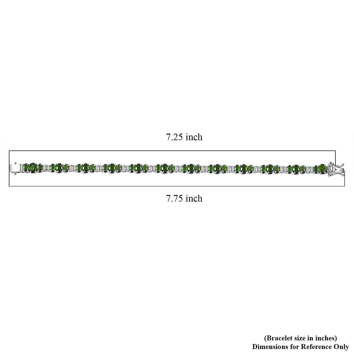D'Joy Chrome Diopside and Diamond 10.80 ctw Bracelet in Rhodium Over Sterling Silver (7.25 In) image number 4