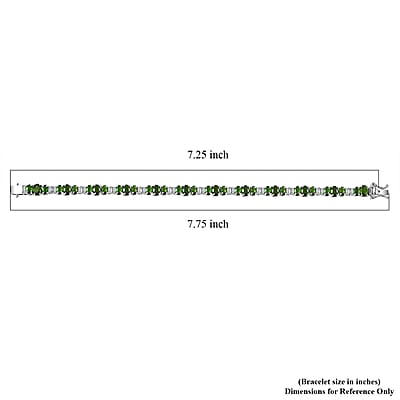 D'Joy Chrome Diopside and Diamond 10.80 ctw Bracelet in Rhodium Over Sterling Silver (7.25 In)