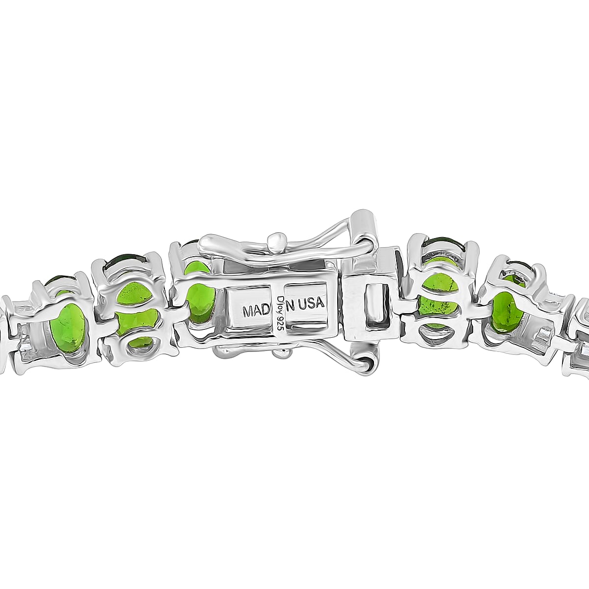 D'Joy Chrome Diopside and Diamond 11.75 ctw Bracelet in Rhodium Over Sterling Silver (8.00 In) image number 3