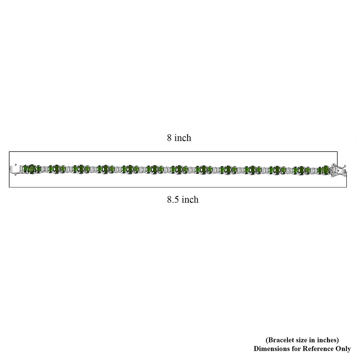 D'Joy Chrome Diopside and Diamond 11.75 ctw Bracelet in Rhodium Over Sterling Silver (8.00 In) image number 4