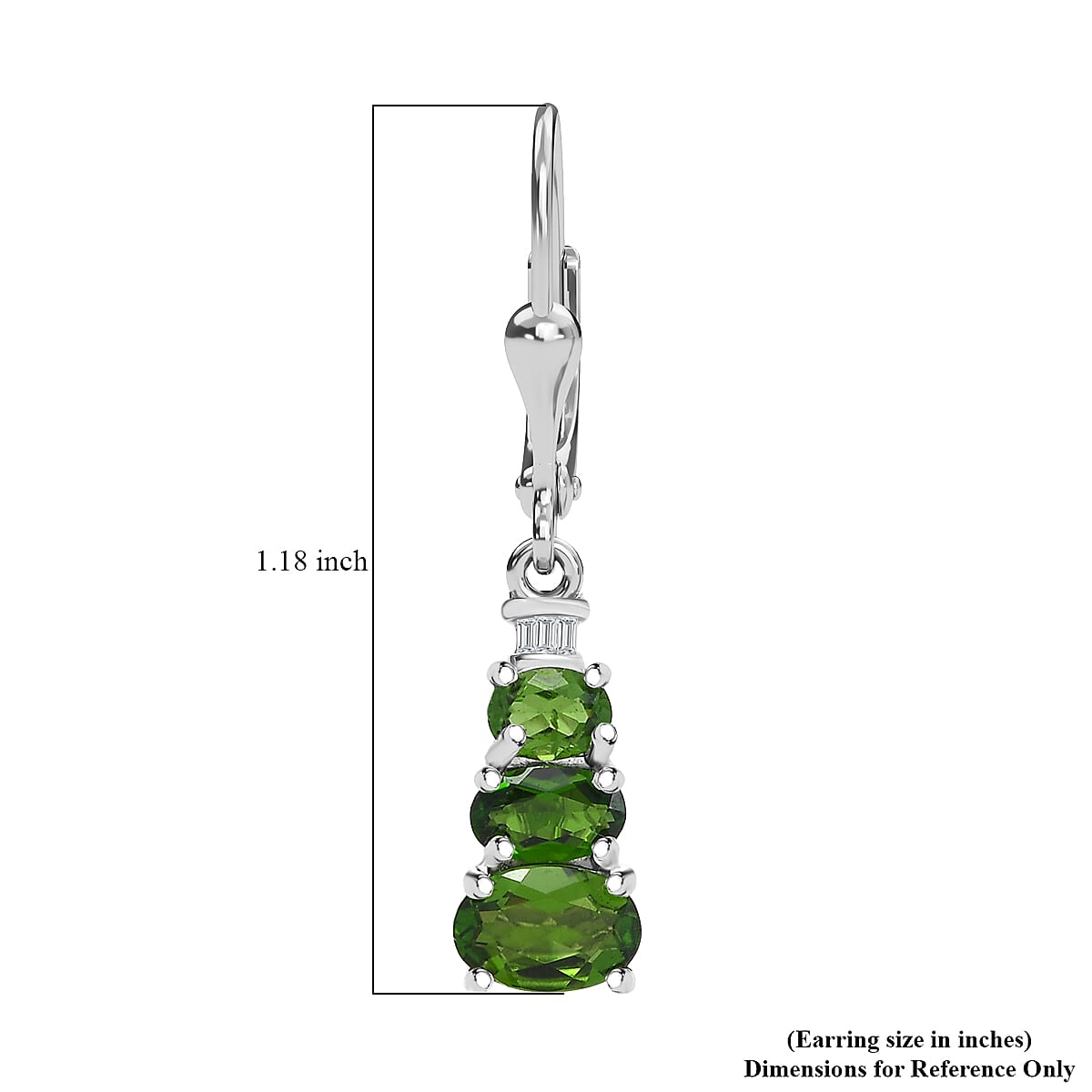 D'Joy Chrome Diopside and Diamond 1.80 ctw Earrings in Rhodium Over Sterling Silver image number 5