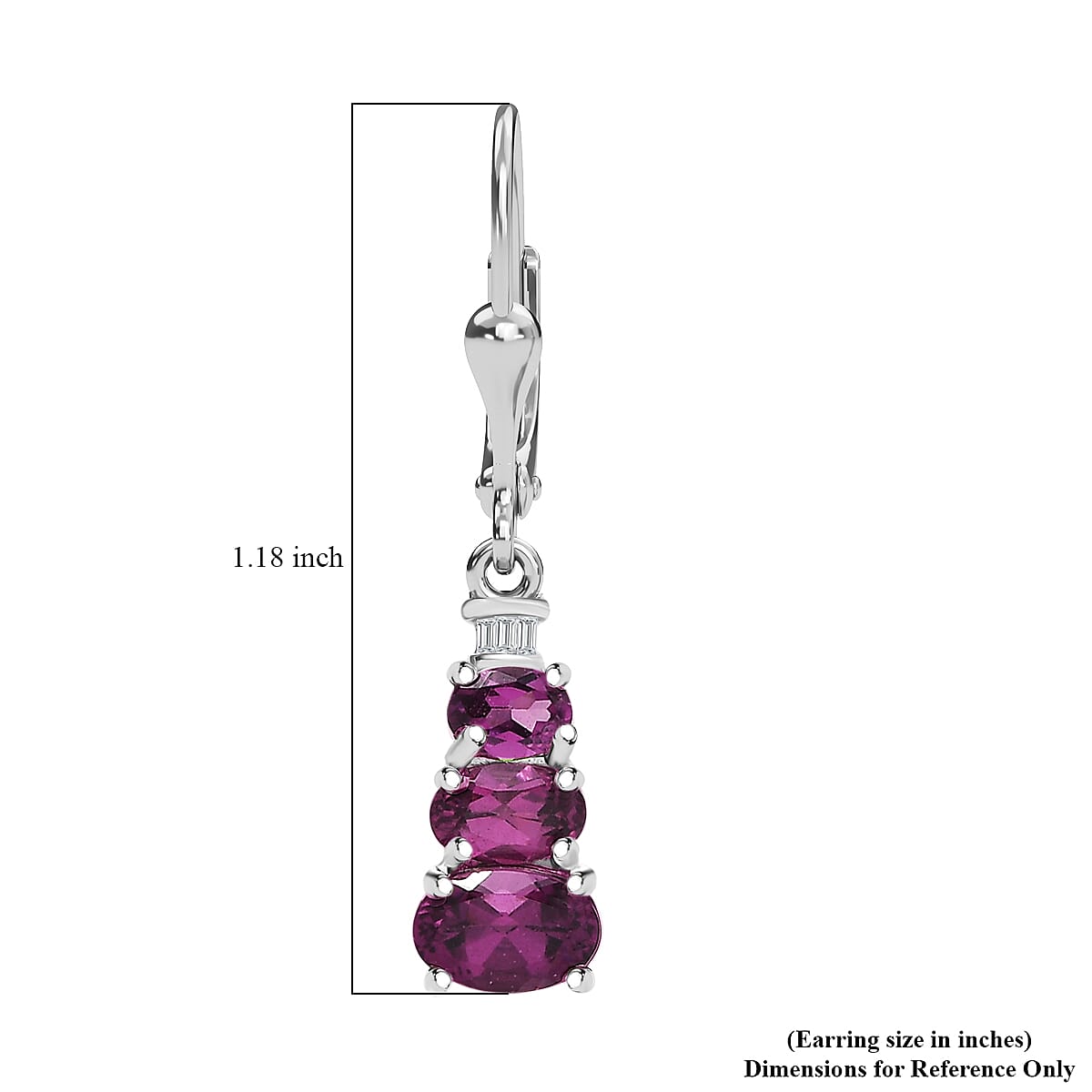 D'Joy Radiant Ember Garnet and Diamond 2.15 ctw Earrings in Rhodium Over Sterling Silver image number 5