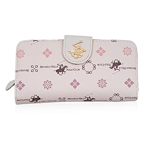 Closeout Beverly Hills Polo Club Tan Faux Leather Multi Pattern Wallet 