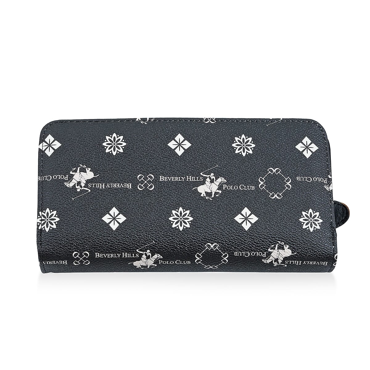 Closeout Beverly Hills Polo Club Black Faux Leather Multi Pattern Wallet  image number 3