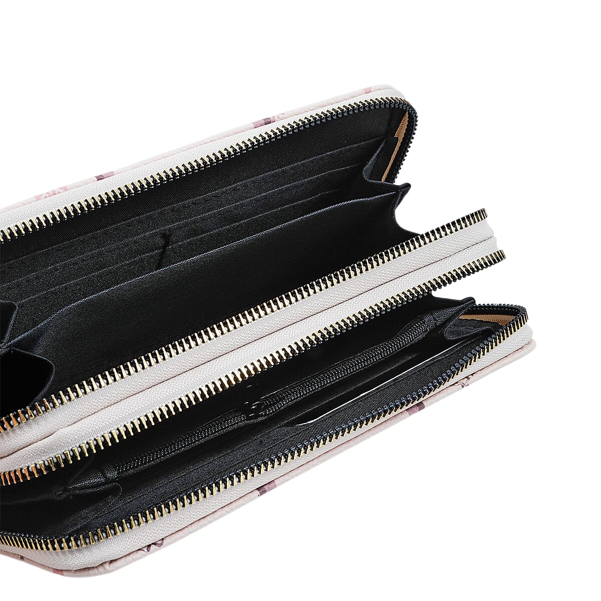 Closeout Beverly Hills Polo Club Tan Faux Leather Multi Pattern Wristlet Wallet image number 5