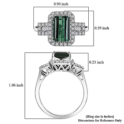 Certified & Appraised Rhapsody AAAA Santa Rosa Tourmaline and Diamond E-F VS 2.67 ctw Ring in 950 Platinum (Size 10.0) 7.35 Grams