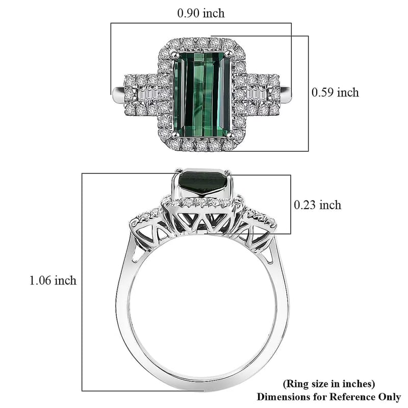 Certified & Appraised Rhapsody AAAA Santa Rosa Tourmaline and Diamond E-F VS 2.67 ctw Ring in 950 Platinum (Size 6.0) 7.35 Grams