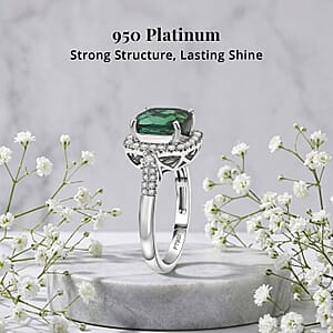 Certified & Appraised Rhapsody AAAA Santa Rosa Tourmaline, Diamond Ring in 950 Platinum 3.77 ctw (Size 10.0)