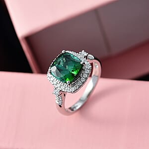 Certified Rhapsody AAAA Santa Rosa Tourmaline, Diamond Ring in 950 Platinum  3.77 ctw (Size 6.0)