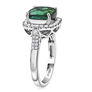 Certified Rhapsody AAAA Santa Rosa Tourmaline, Diamond Ring in 950 Platinum  3.77 ctw (Size 6.0)