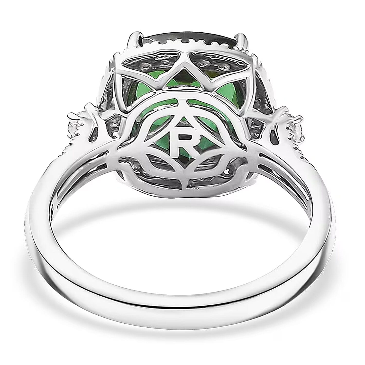 Certified & Appraised Rhapsody AAAA Santa Rosa Tourmaline, Diamond Ring in 950 Platinum  3.77 ctw (Size 6.0)