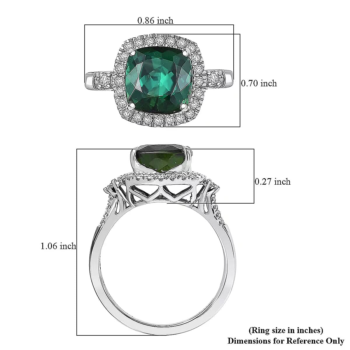 Certified & Appraised Rhapsody AAAA Santa Rosa Tourmaline, Diamond Ring in 950 Platinum 3.77 ctw (Size 9.0) image number 5