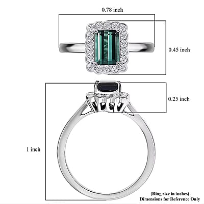Certified & Appraised Rhapsody AAAA Pirineu Lagoon Tourmaline and E-F VS Diamond 1.50 ctw Ring in 950 Platinum (Size 10.0) 5.75 Grams