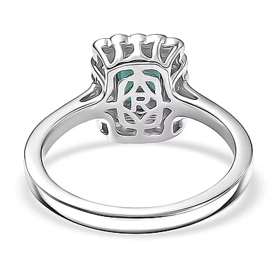 Certified & Appraised Rhapsody AAAA Pirineu Lagoon Tourmaline and E-F VS Diamond 1.50 ctw Ring in 950 Platinum (Size 10.0) 5.75 Grams