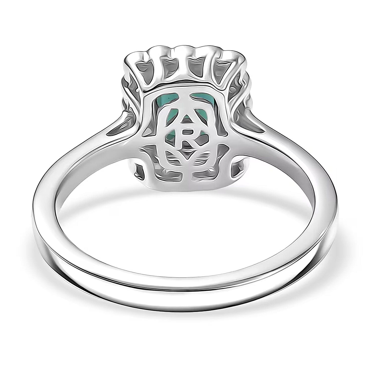 Certified & Appraised Rhapsody AAAA Pirineu Lagoon Tourmaline and E-F VS Diamond 1.50 ctw Ring in 950 Platinum (Size 5.0) 5.75 Grams