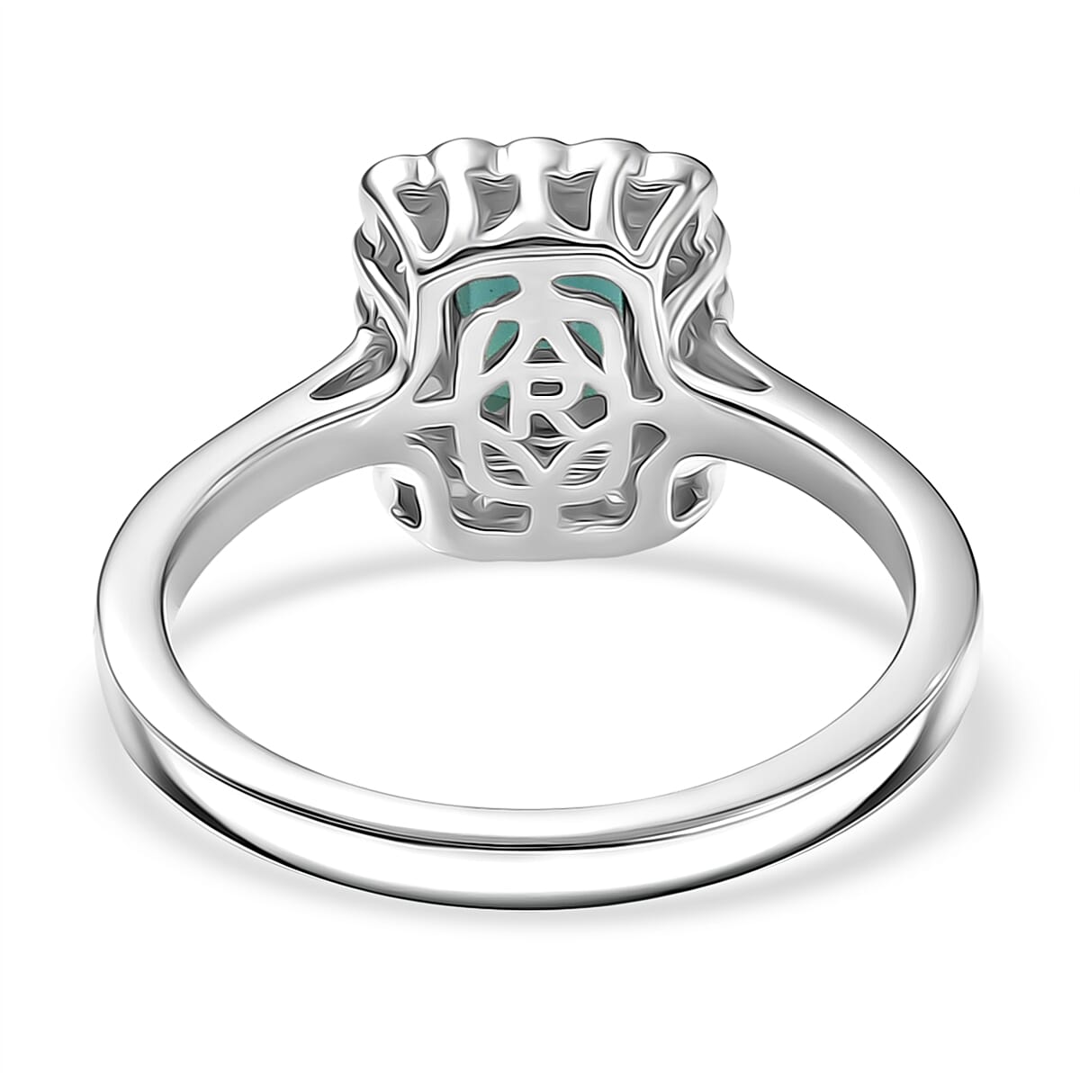 Doorbuster Certified & Appraised Rhapsody AAAA Pirineu Lagoon Tourmaline and E-F VS Diamond 1.50 ctw Ring in 950 Platinum (Size 7.0) 5.75 Grams image number 4