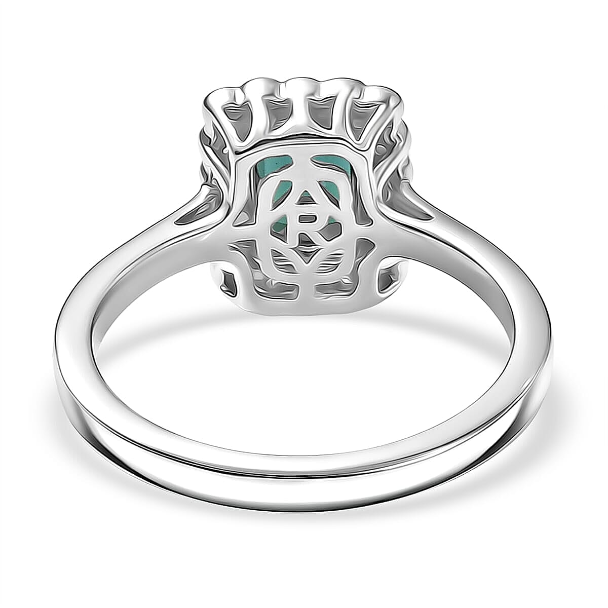 Certified & Appraised Rhapsody AAAA Pirineu Lagoon Tourmaline and E-F VS Diamond 1.50 ctw Ring in 950 Platinum (Size 7.5) 5.75 Grams image number 4