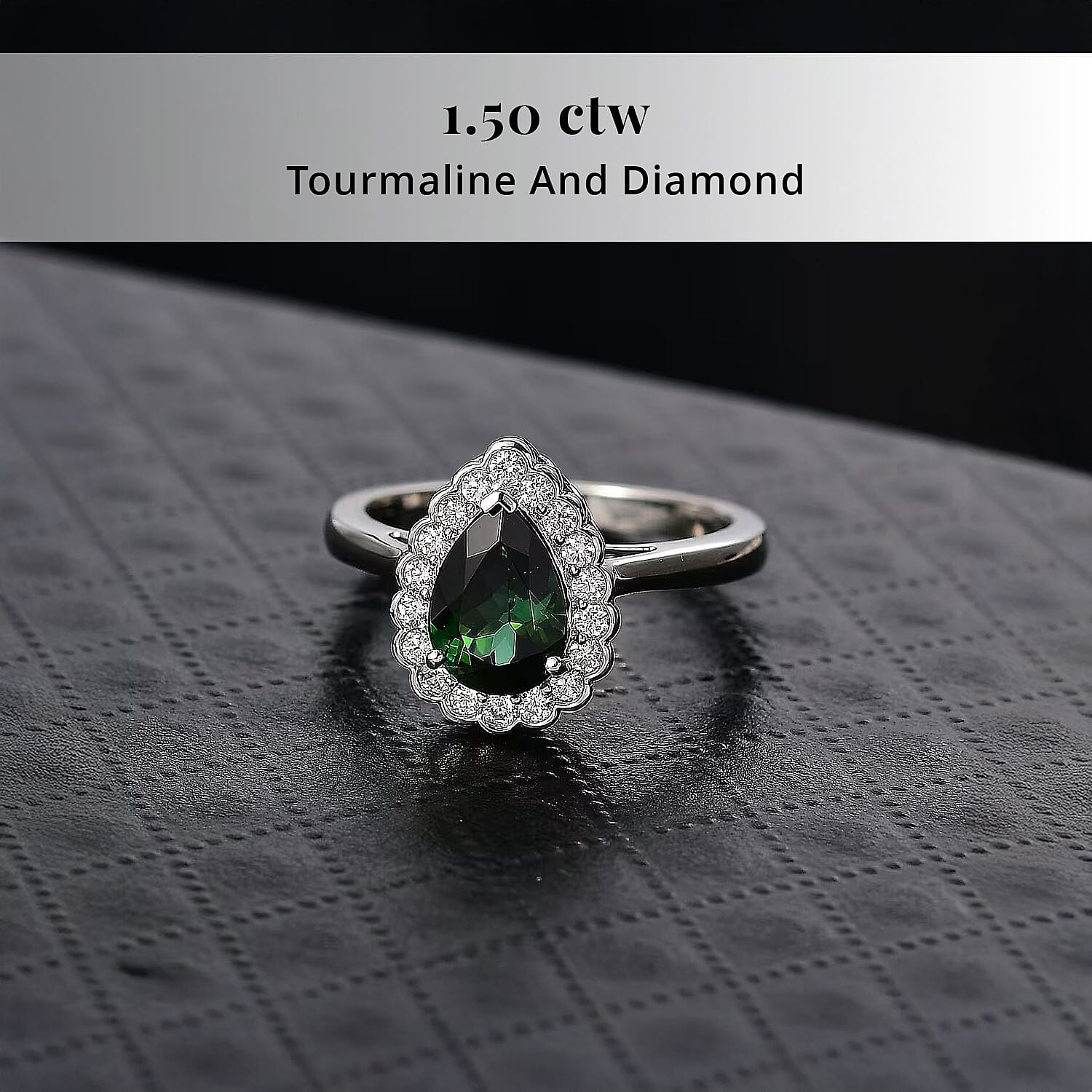 Certified & Appraised Rhapsody AAAA Pirineu Lagoon Tourmaline and E-F VS Diamond 1.50 ctw Ring in 950 Platinum (Size 10.0) 6.22 Grams