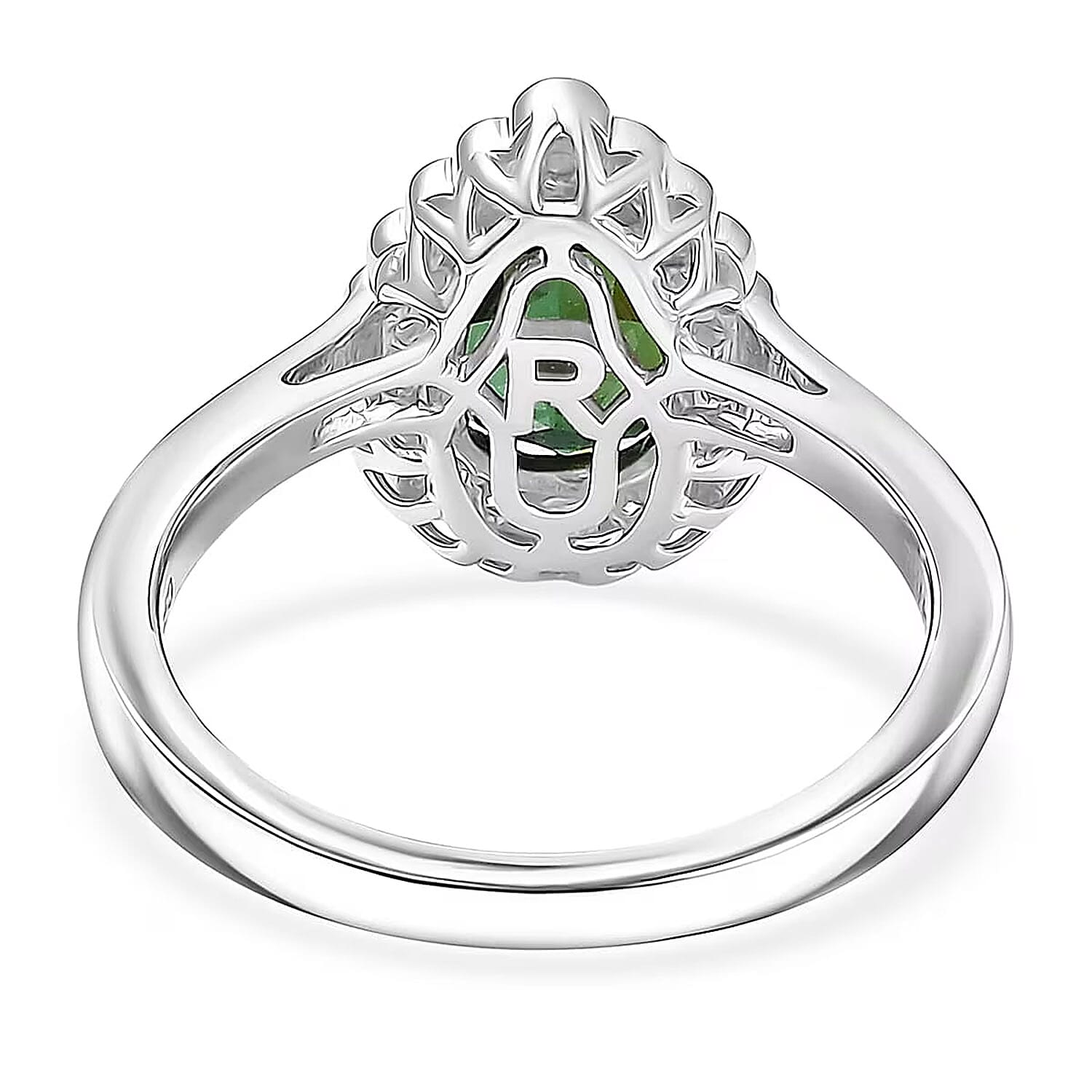 Certified & Appraised Rhapsody AAAA Pirineu Lagoon Tourmaline and E-F VS Diamond 1.50 ctw Ring in 950 Platinum (Size 10.0) 6.22 Grams