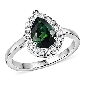 Certified & Appraised Rhapsody AAAA Pirineu Lagoon Tourmaline and E-F VS Diamond 1.50 ctw Ring in 950 Platinum (Size 5.0) 6.22 Grams