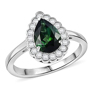 Doorbuster Certified & Appraised Rhapsody AAAA Pirineu Lagoon Tourmaline and E-F VS Diamond 1.50 ctw Ring in 950 Platinum (Size 6.0) 6.22 Grams