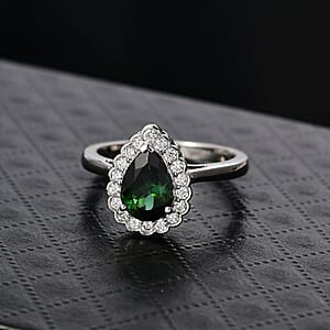  Certified & Appraised Rhapsody AAAA Pirineu Lagoon Tourmaline and E-F VS Diamond 1.50 ctw Ring in 950 Platinum (Size 7.0) 6.22 Grams