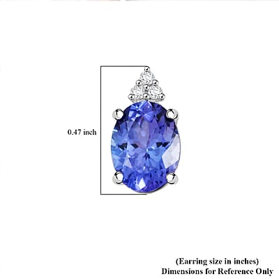 Certified & Appraised Luxoro AAA Tanzanite and I2 Diamond 3.50 ctw Earrings in 14K White Gold