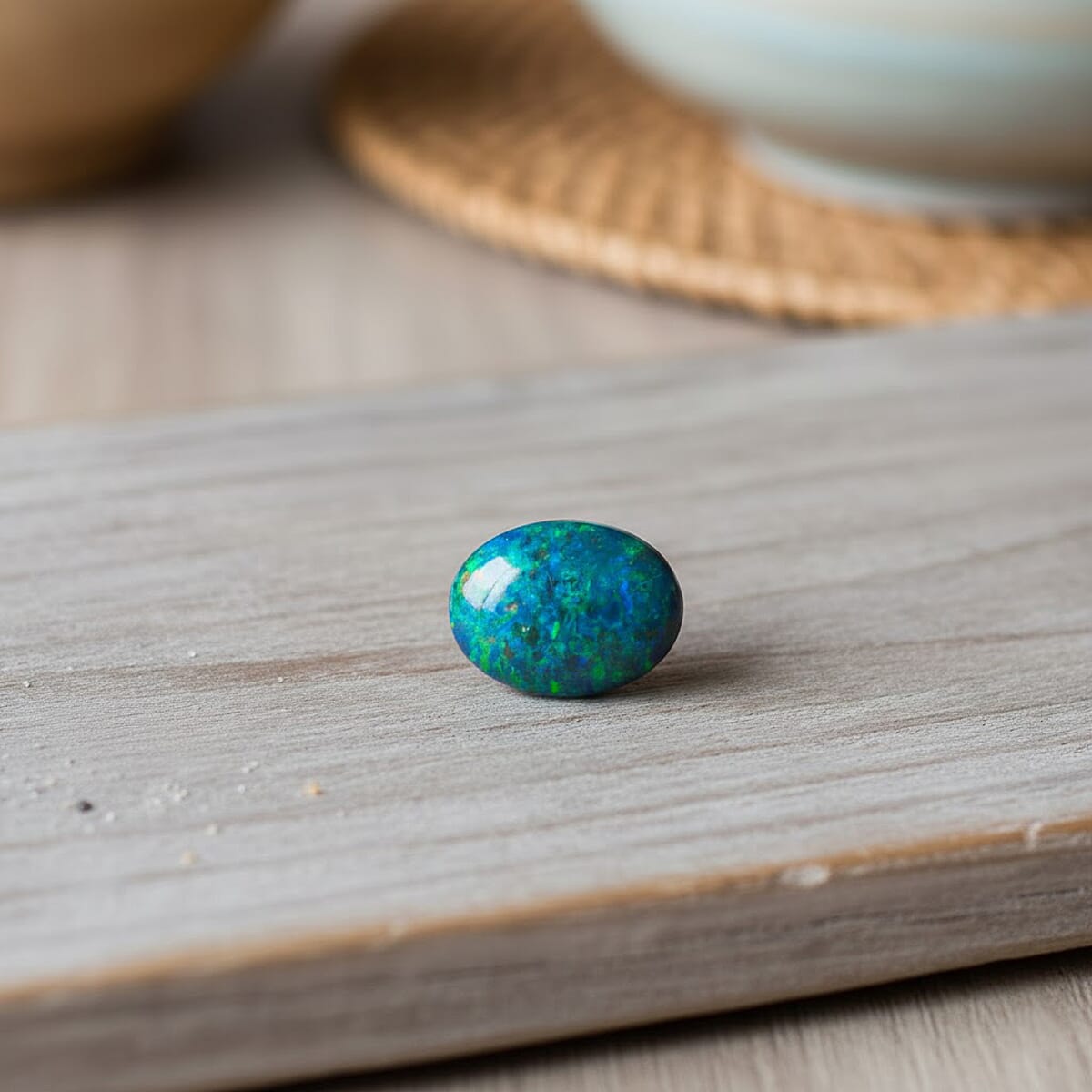 AAAA Australian Lightning Ridge Opal Triplet (Oval 9x7 mm) 1.20 ctw image number 1