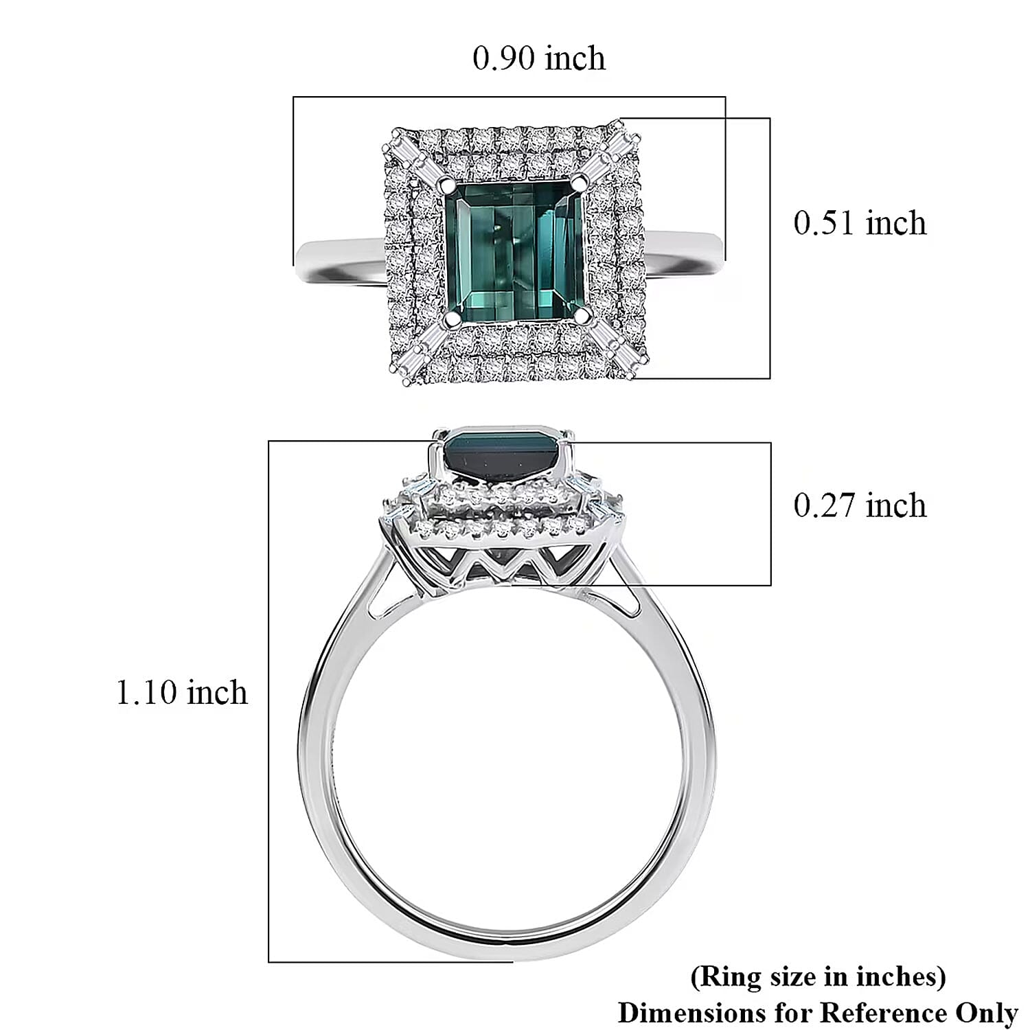 Certified and Appraised Rhapsody AAAA Lagoon Tourmaline, Diamond Ring in 950 Platinum 1.50 ctw (Size 5.0)