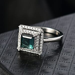 Certified Rhapsody AAAA Pirineu Lagoon Tourmaline, Diamond Ring in 950 Platinum 1.50 ctw (Size 6.0)