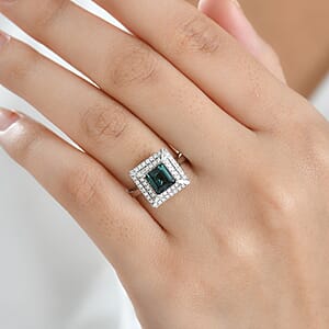 Certified Rhapsody AAAA Pirineu Lagoon Tourmaline, Diamond Ring in 950 Platinum 1.50 ctw (Size 6.0)