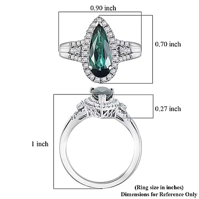 Certified & Appraised Rhapsody AAAA Pirineu Lagoon Tourmaline and Diamond E-F VS 2.25 ctw Ring in 950 Platinum (Size 10.0) 7.30 Grams