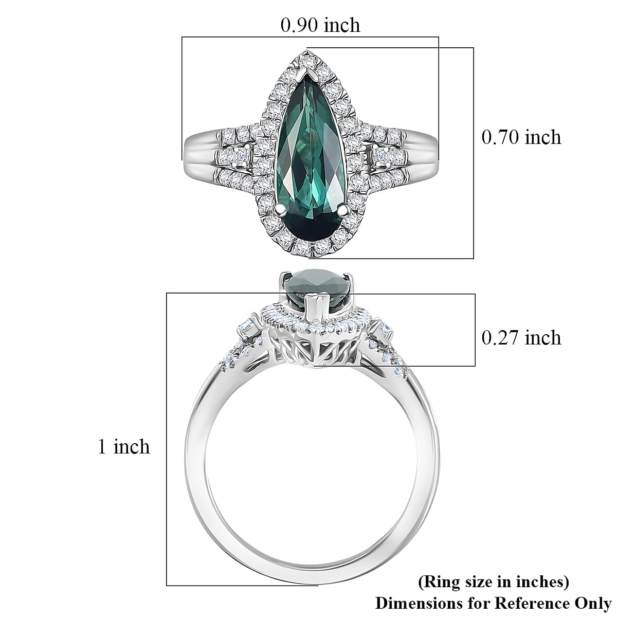 Doorbuster Certified & Appraised Rhapsody AAAA Pirineu Lagoon Tourmaline and Diamond E-F VS 2.25 ctw Ring in 950 Platinum (Size 6.0) 7.30 Grams image number 5