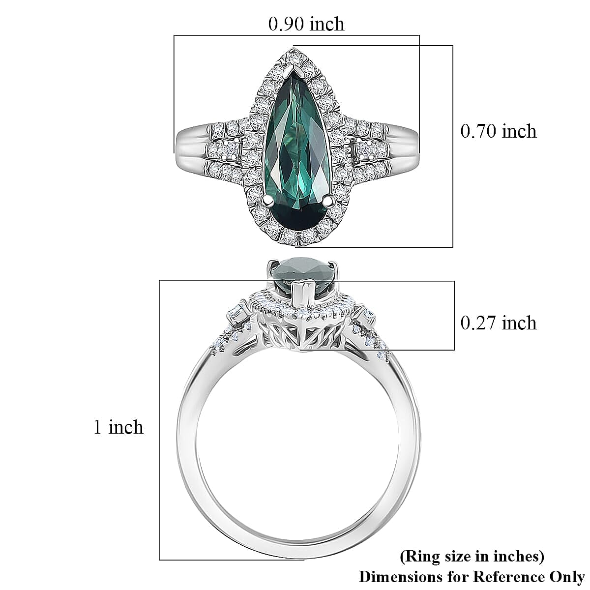 Doorbuster Certified & Appraised Rhapsody AAAA Pirineu Lagoon Tourmaline and Diamond E-F VS 2.25 ctw Ring in 950 Platinum (Size 9.5) 7.30 Grams image number 5