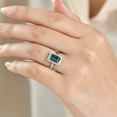 Certified Rhapsody AAAA Pirineu Lagoon Tourmaline, Diamond Ring in 950 Platinum 2.51 ctw (Size 10.0)