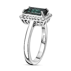 Certified Rhapsody AAAA Pirineu Lagoon Tourmaline, Diamond Ring in 950 Platinum 2.51 ctw (Size 10.0)