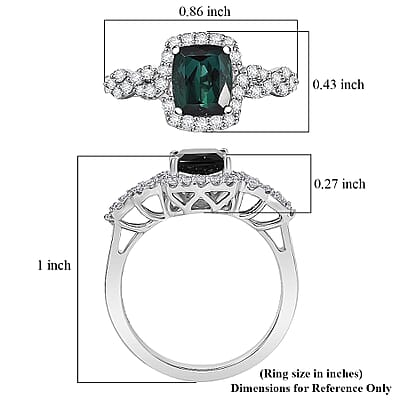 Certified and Appraised Rhapsody AAAA Monte Belo Indicolite, Diamond Ring in 950 Platinum 2.01 ctw (Size 11.0)